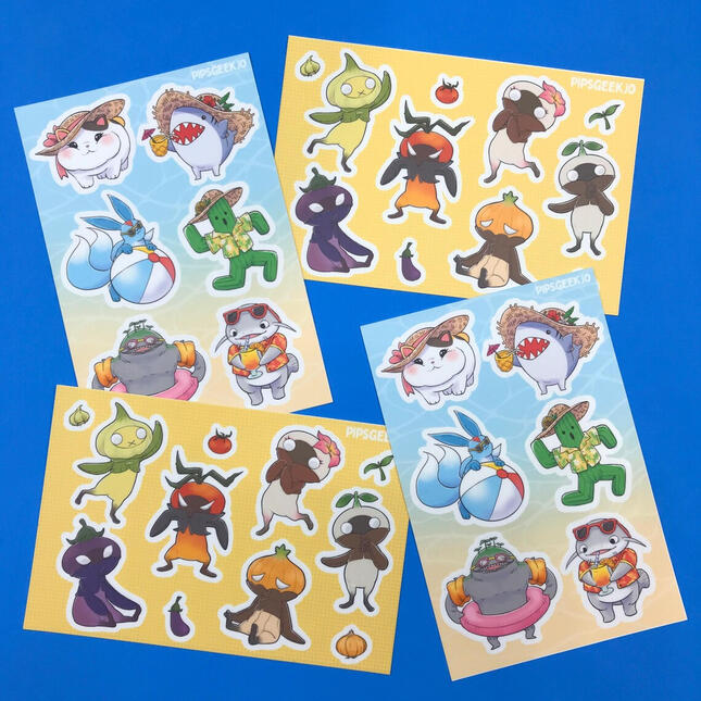 FFXIV Mandragora and Vacation Minion Stickersheets