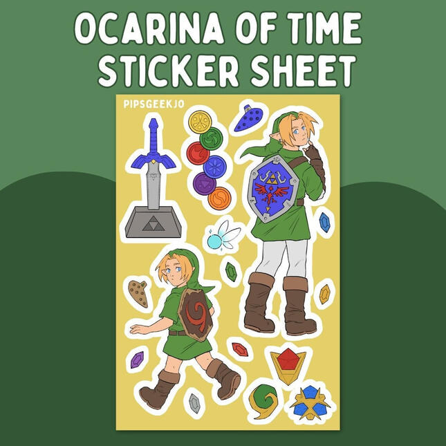 Zelda Ocarina of Time Stickersheet