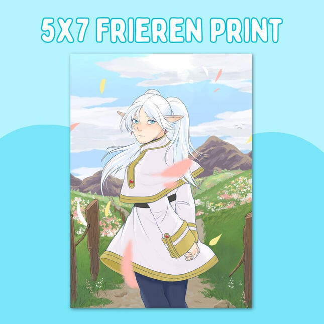 5x7 print of Frieren from Frieren Beyond Journey's End