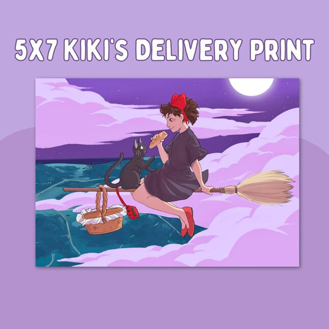 5x7 print of Kiki from Kiki's Delivery Service