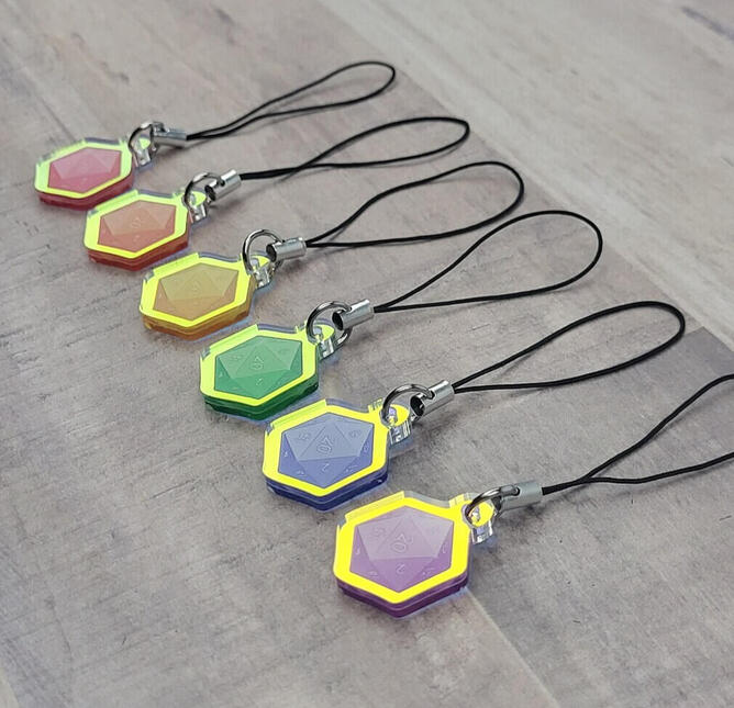 D20 Dice Mini Keychain | 1" Acrylic Phone Charm