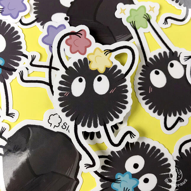 3" Soot Sprite Stickers