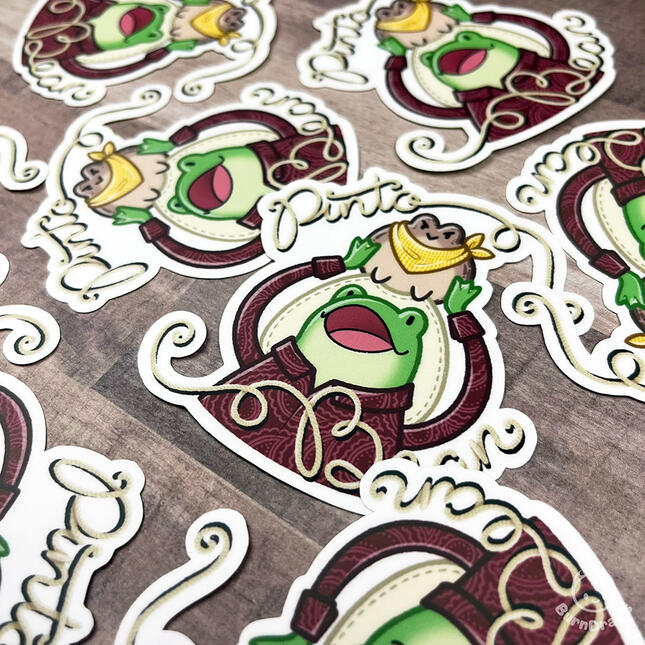 3" Pinto Bean the Cowboy Frogs Sticker