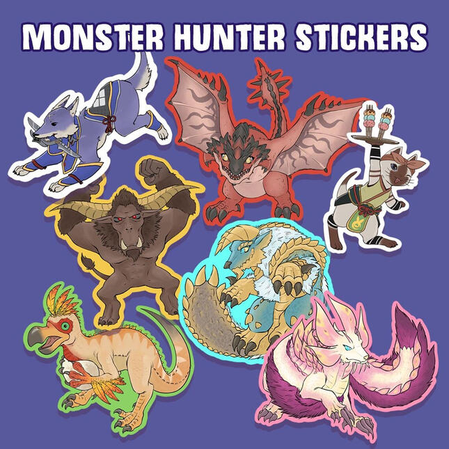 3" Monster Hunter Stickers